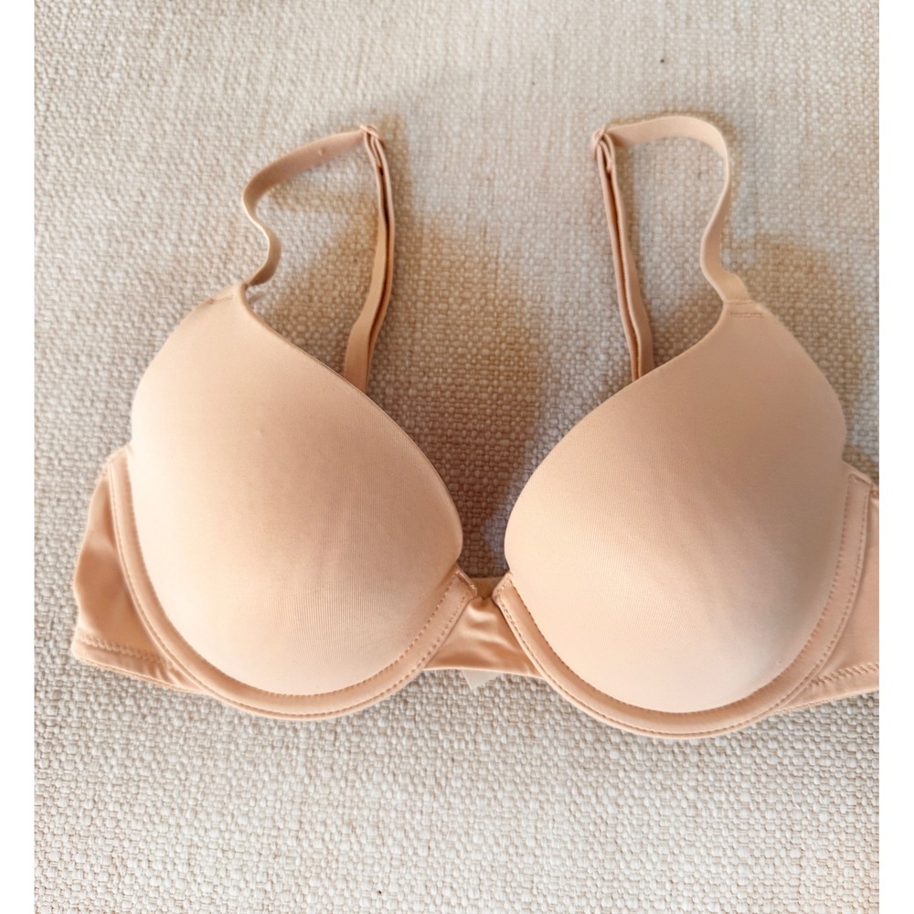 PINK by Victoria's Secret Nude Tan T-shirt Bra Underwire Lightly Padded Size 32C